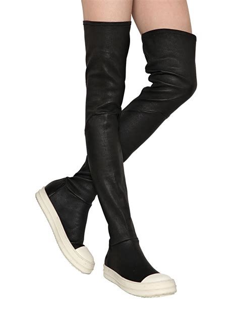 rick owens knee high sneaker.